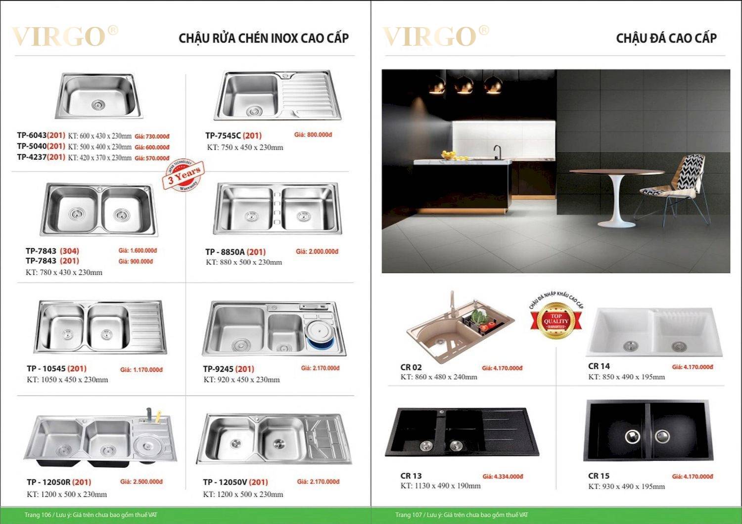 Catalogue và bảng giá Thiết bị vệ sinh VIRGO mới nhất /Page 54